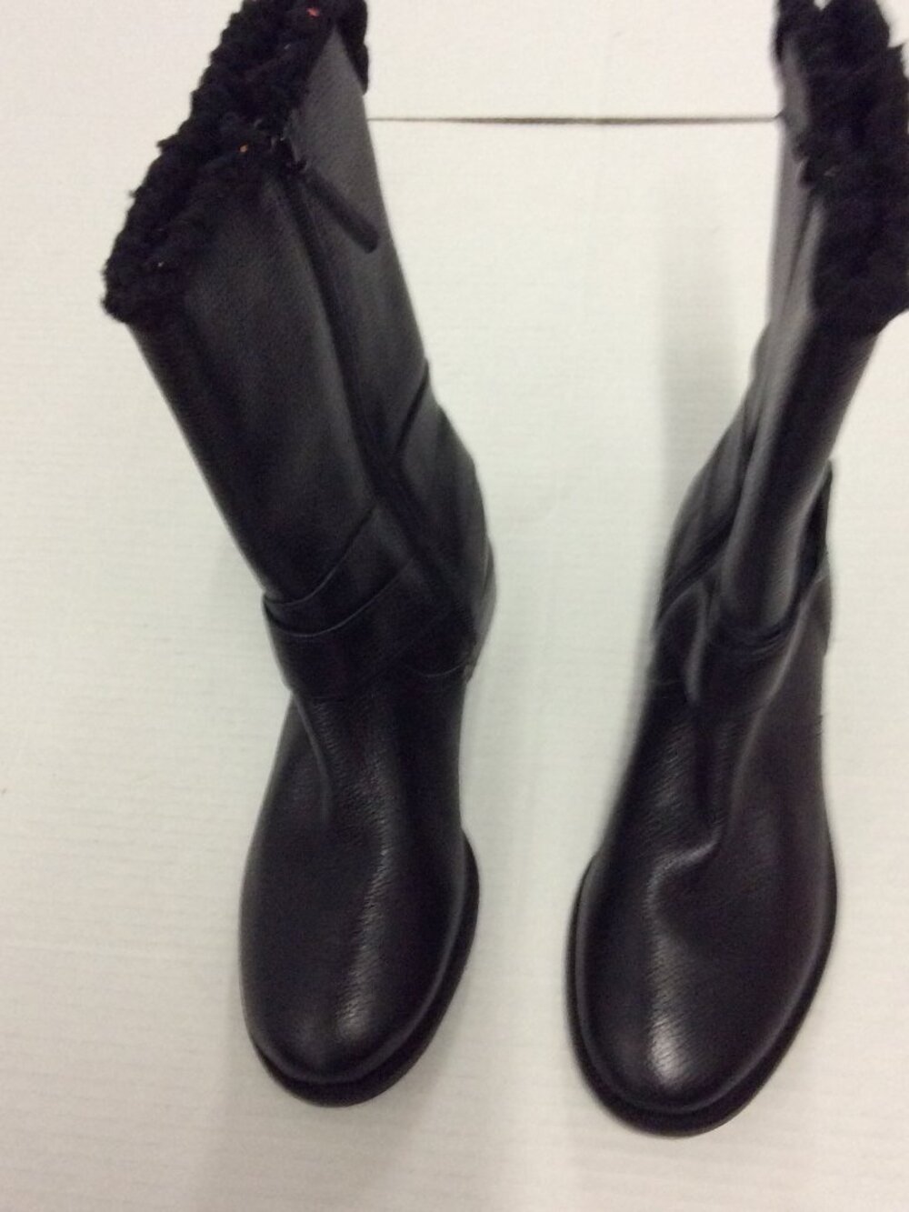 New Black Leather Mid‑Calf Winter Boots